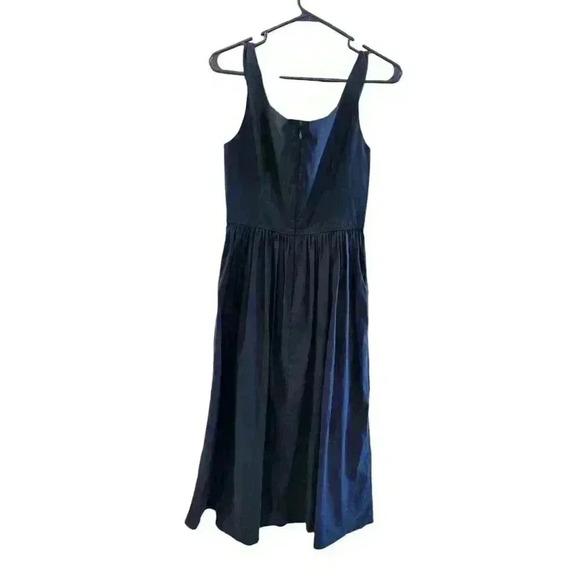 - Rebecca Taylor Sateen A-Line Midi Dress in Navy, Size S. NWT - Picture 6 of 8